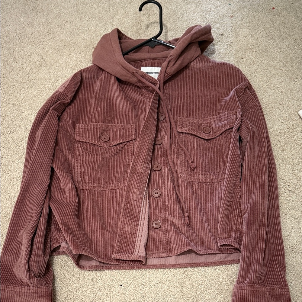 American Eagle Outfitters Corduroy Utility Jacket in Dusty Rose